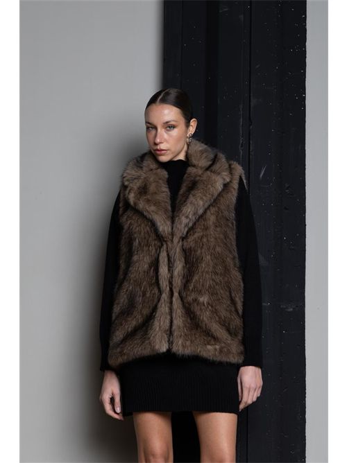 Gilet in ecopelliccia over con maxi rever KAOS | SIJLE021/6002
